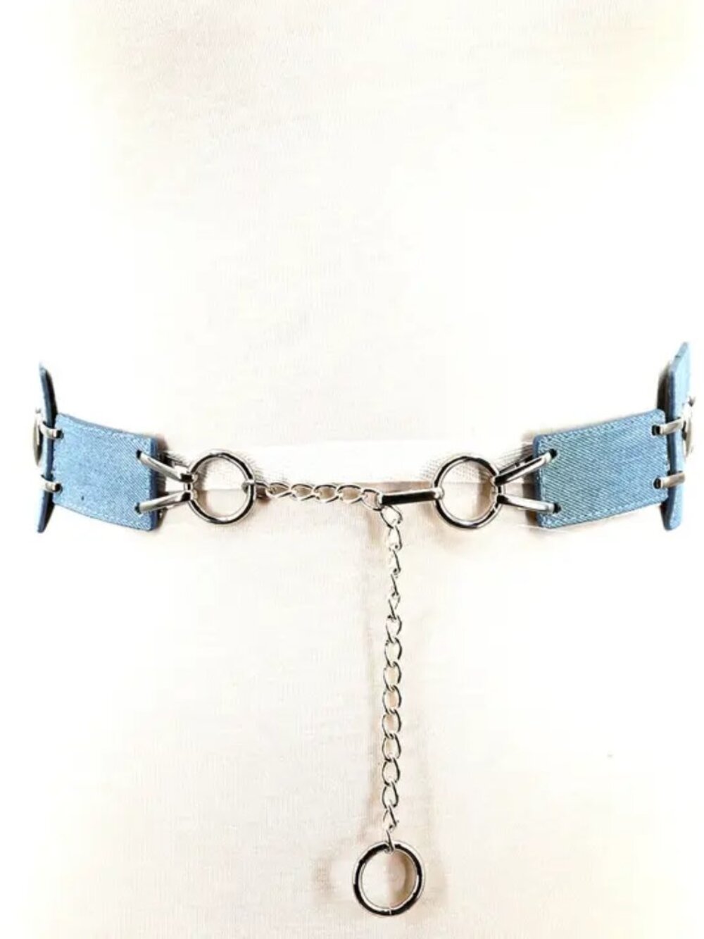 Denim Metal Heart Belt - Vintage designed  NEW! - Picture 2 of 2